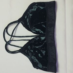 Pink velvet bralette